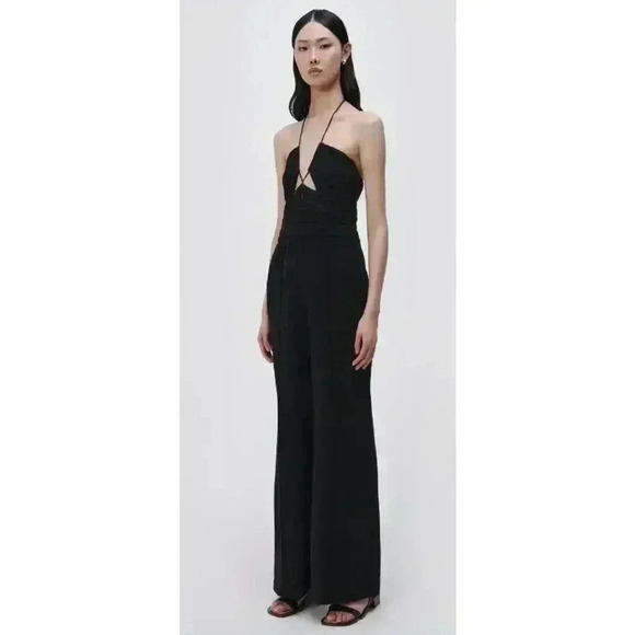 SIMKHAI GALA PLISSE CUT OUT BLACK JUMPSUIT NEW NWT! - Picture 9 of 11